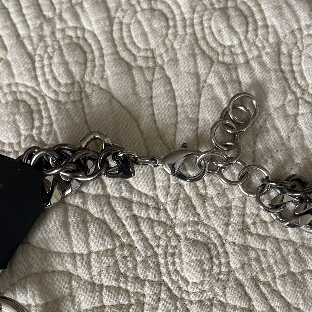 Silver Chain Statement Necklace - image 4